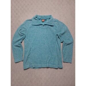 Merrell Pullover Womens L Blue Heather Fleece Half Zip Sweater Top